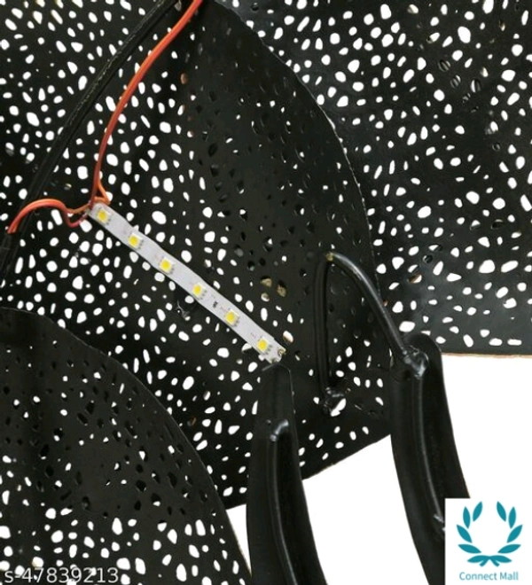 Iron 18 Leaf With Led Wall Decor - Free Size, Metal, Pack of1